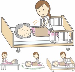 マッサージを受ける老人女性