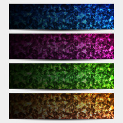 Set of abstract backgrounds with glowing bokeh effect.