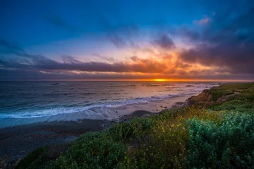 Deurstickers Pacific Coast Sunset Highway 1 California © Krzysztof Wiktor