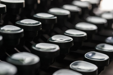 Keys of a vintage typewriter - Close up photo of antique typewriter keys