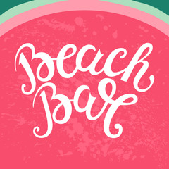 Obraz premium Vector print with watermelon and lettering. The inscription, lettering 