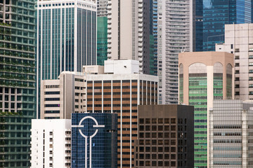 Naklejka premium Skyscrapers of Central Business District of Singapore