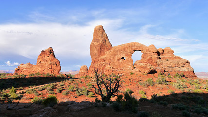 Sunset at Turret Arch. Arches National Park, Utah © pettys