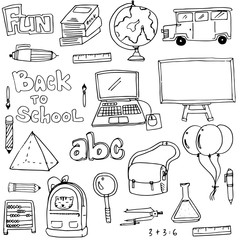 Hand draw education element doodles
