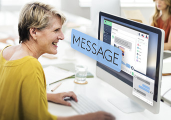 Fototapeta na wymiar Online Message Email Digital Chatting Concept