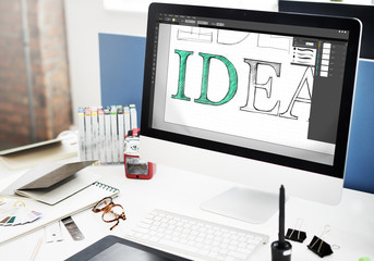 Idea Creative Design Editorial Vision Concept - obrazy, fototapety, plakaty