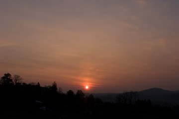Sonnenuntergang über Bad Tölz