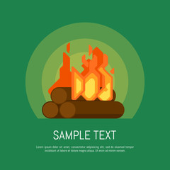 Isolated bonfire vector icon in flat design style