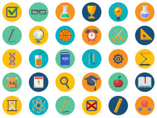 Back to school vector icon set. Concept icons of education and learning. Knowledge sign.