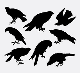 Naklejka premium Eagle, falcon, hawk bird animal silhouette. Good use for symbol, logo, web icon, mascot, sticker, or any design you want. Easy to use.