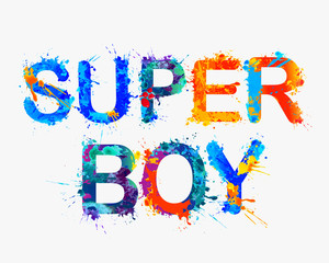 Super boy. Vector inscription
