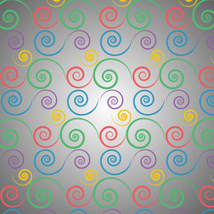 Colorful spirals shape background. Abstract vector background