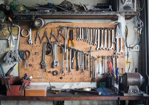 Tool Shelf Against A Wall