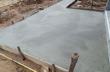 new concrete floor after poured cement