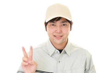 笑顔の作業員