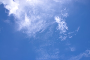 The blue sky and cloud in the evening