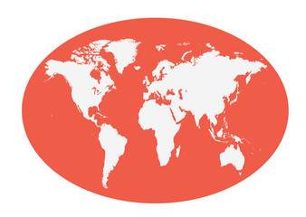 World map planet blue flat design