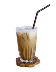 Ice coffee antique asia style on white background,isolated