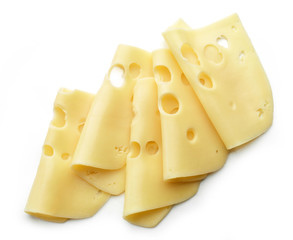 cheese slices on white background