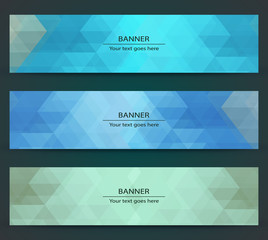 Various color polygonal banner template