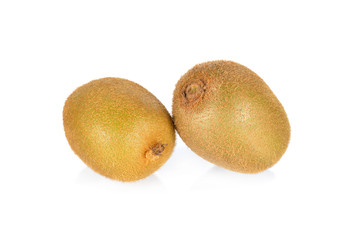 whole fresh kiwi on white background
