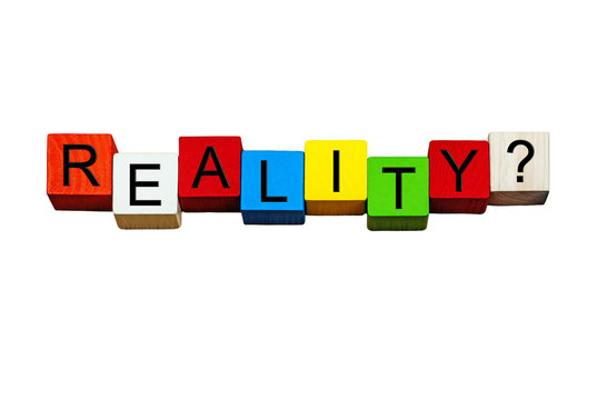 Reality - sign / banner for reality TV concepts - isolated.