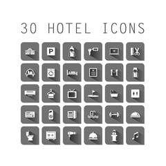 Conjunto de iconos básicos de hotel