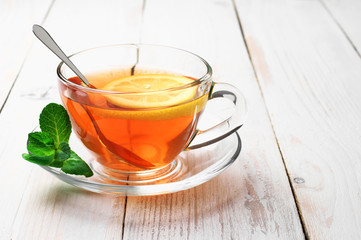 Tea in glass cup