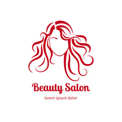 Beauty salon icon with girl. Vector illustration