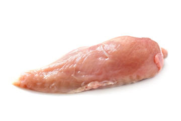 raw chicken breast fillet, lean poultry meat isolated on white