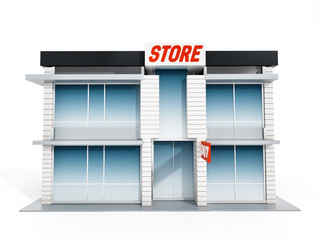 Generic store front. 3D illustration