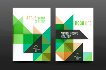 Colorful geometry design annual report a4 cover brochure template layout, magazine, flyer or leaflet booklet