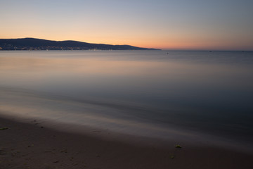 empty beach sunny beach at dawn. Bulgaria