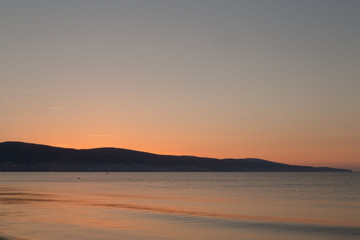 Obraz premium empty beach sunny beach at dawn. Bulgaria