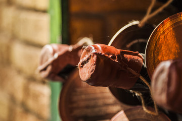 wine rack, soft focus