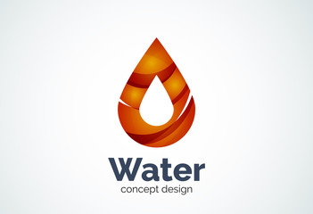 Abstract business company water drop logo template, conservation environmental nature concept