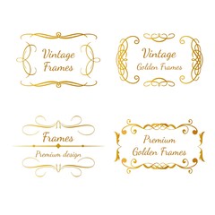 Classic gold retro frames swirl design 