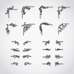 Calligraphic corners and text dividers