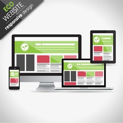 Eco responsive web design screens