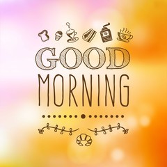 Hand drawn good morning typography