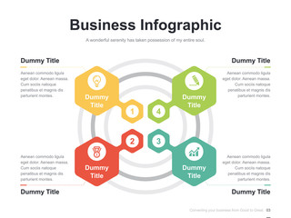 Obraz premium Flat business presentation vector slide template with diagram chart