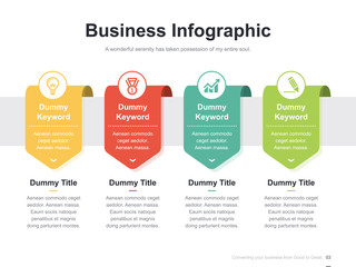 Flat business presentation vector slide template with diagram chart