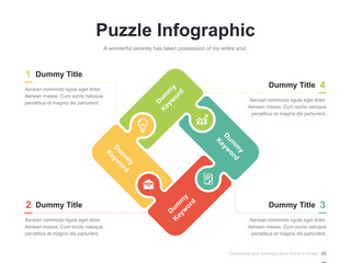 Flat business presentation vector slide template with diagram chart