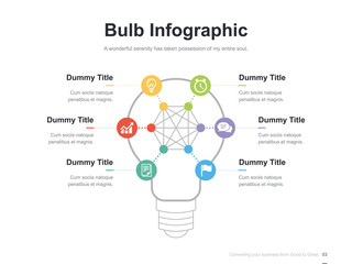 Flat business presentation vector slide template with diagram chart