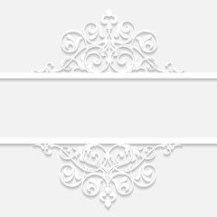 White retro ornamental template