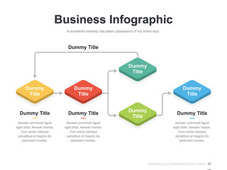 Flat business presentation vector slide template with diagram chart
