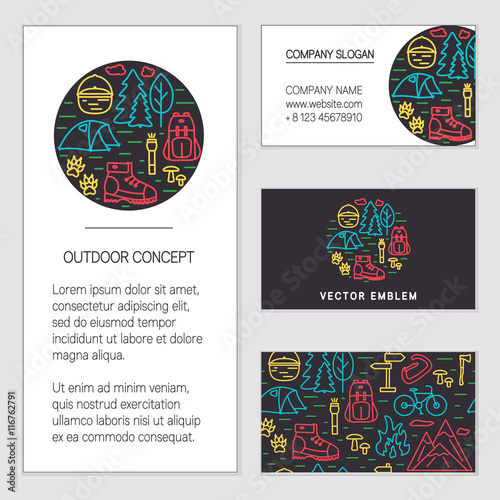 "Outdoor business cards collection. Corporate identity design with