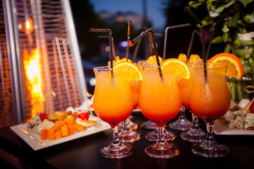 Cocktails and snacks
