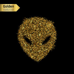 Gold glitter vector icon