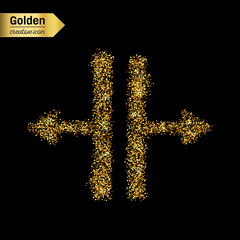 Gold glitter vector icon